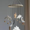 Outlet Mobile 'Cloud/Moon/Stars' Beige/Grey Kinder Spieluhren & Mobiles|Spieluhren & Mobiles