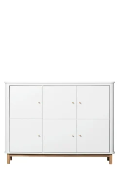 Outlet Multi-Schrank 'Wood' 3-türig weiss / Eiche Kinder Living|Kleiderschränke & Regale