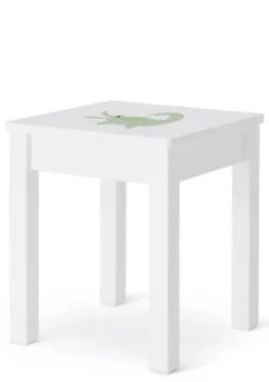 Outlet Nachttisch weiß handbemalt Kinder Bettzubehör|Bettzubehör