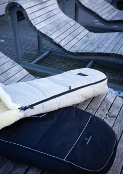 New Premium Lammfell-Fußsack midnight black Kinder Fußsäcke