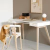 New Schreibtisch 72,6 cm & Armlehnstuhl 'Wood' Weiß/Eiche Kinder Jugendzimmer|Jugendzimmer
