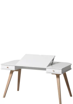 New Schreibtisch 72,6 cm & Armlehnstuhl 'Wood' Weiß/Eiche Kinder Jugendzimmer|Jugendzimmer