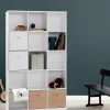 Outlet Standregal 'Wood' vertikal 3 x 5 / weiß mit Sockel Kinder Living|Jugendzimmer