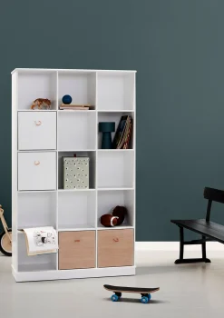 Outlet Standregal 'Wood' vertikal 3 x 5 / weiß mit Sockel Kinder Living|Jugendzimmer