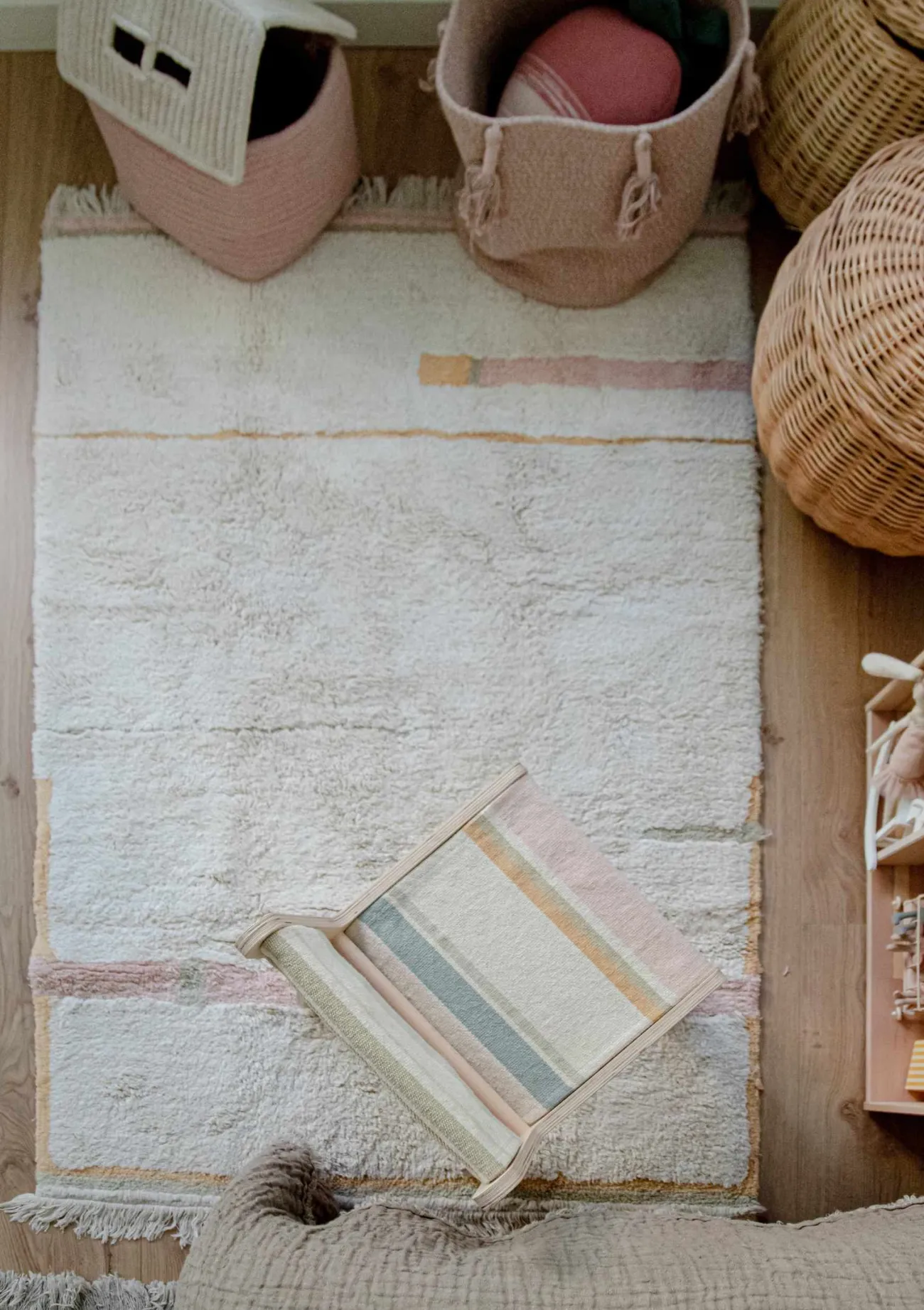 New Teppich 'Lanes Vintage' Nude waschbar 130 x 90 cm Kinder Spielmatten & Spieldecken