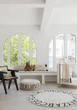 Teppich mit Buchstaben 'ABC' waschbar Ø 150 cm Kinder Spielmatten & Spieldecken