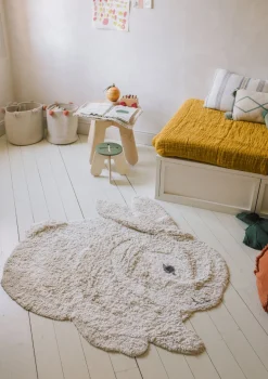 Outlet Teppich mit Tiermotiv 'Bunny' waschbar 135 x 130 cm Kinder Spielmatten & Spieldecken