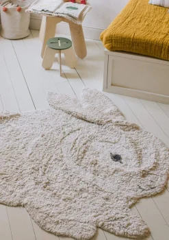 Outlet Teppich mit Tiermotiv 'Bunny' waschbar 135 x 130 cm Kinder Spielmatten & Spieldecken
