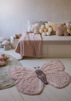 Best Teppich mit Tiermotiv 'Butterfly' waschbar 120 x 90 cm Kinder Spielmatten & Spieldecken