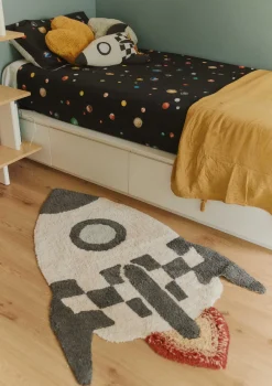 Clearance Teppich mit Weltraum-Motiv 'Rocket' waschbar 135 x 85 cm Kinder Spielmatten & Spieldecken