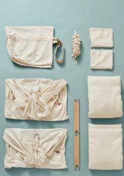 Sale 3-tlg. Federwiegen-Set 'Premium' für Zwillinge Natur Kinder Beistellbetten & Babywiegen|Beistellbettchen & Babywiegen