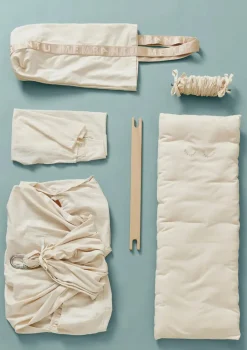 New 3-tlg. Federwiegen-Set 'Premium' Natur Kinder Beistellbetten & Babywiegen|Beistellbettchen & Babywiegen