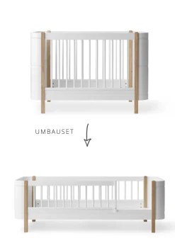 Online Umbauset für 'Wood Mini+' Babybett zum Juniorbett Weiß / Eiche Kinder Babybetten & Kinderbetten|Babybetten