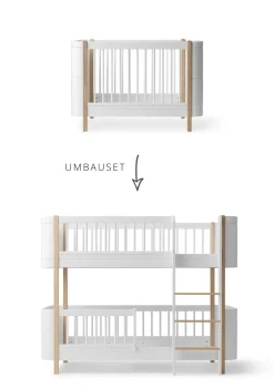 Sale Umbauset für 'Wood Mini+' Babybett inkl. Junior-Erweiterung zum halbhohen Etagenbett Weiß / Eiche Kinder Hochbetten & Etagenbetten|Babybetten & Kinderbetten