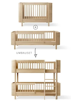 Sale Umbauset für 'Wood Mini+' Baby- und Juniorbett zum halbhohen Etagenbett Kinder Hochbetten & Etagenbetten|Babybetten & Kinderbetten