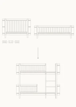 Outlet Umbauset für 'Wood Mini+' Baby- und Juniorbett zum halbhohen Etagenbett Weiß / Eiche Kinder Hochbetten & Etagenbetten|Babybetten & Kinderbetten