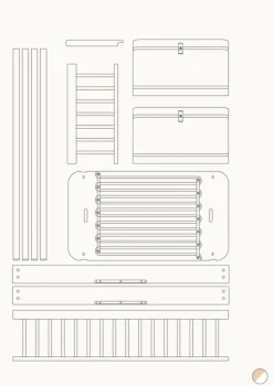 Clearance Umbauset für 'Wood Mini+' halbhohes Hochbett zum halbhohen Etagenbett Weiß / Eiche Kinder Hochbetten & Etagenbetten|Babybetten & Kinderbetten