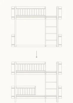 Clearance Umbauset für 'Wood Mini+' halbhohes Hochbett zum halbhohen Etagenbett Weiß / Eiche Kinder Hochbetten & Etagenbetten|Babybetten & Kinderbetten