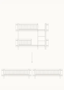 Best Umbauset für 'Wood Mini+' halbhohes Etagenbett zu zwei Juniorbetten Weiß / Eiche Kinder Hochbetten & Etagenbetten|Babybetten & Kinderbetten