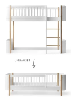 Outlet Umbauset für 'Wood Mini+' halbhohes Hochbett zum Juniorbett Weiß / Eiche Kinder Hochbetten & Etagenbetten|Babybetten & Kinderbetten