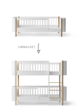 Best Umbauset für 'Wood Mini+' Juniorbett zum halbhohen Etagenbett Weiß / Eiche Kinder Hochbetten & Etagenbetten|Babybetten & Kinderbetten