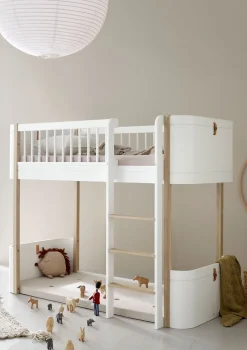 Discount Umbauset für 'Wood Mini+' Juniorbett zum halbhohen Hochbett Weiß / Eiche Kinder Hochbetten & Etagenbetten|Babybetten & Kinderbetten