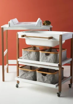 Outlet Wickel- und Badestation 'Smart' white natural Kinder Badzubehör|Badzubehör