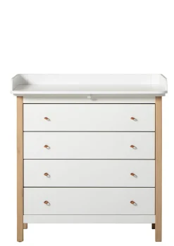 Sale Wickelkommode 'Wood' 4 Schubladen weiß/Eiche Kinder Wickelkommoden & Wickeltische|Wickelkommoden & Wickeltische