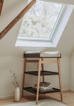 Wickeltisch 'Hip' black natural Kinder Badzubehör|Badzubehör