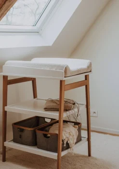 Outlet Wickeltisch 'Hip' white natural Kinder Badzubehör|Badzubehör