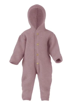 Discount Wollfleece Overall mit Kapuze rosenholz melange Overalls