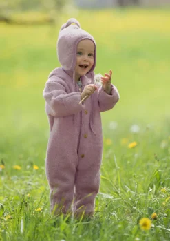 Discount Wollfleece Overall mit Kapuze rosenholz melange Overalls