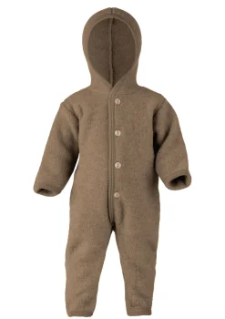 New Wollfleece Overall mit Kapuze walnuss melange Overalls