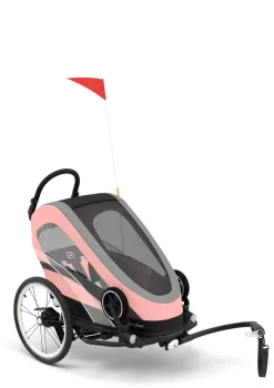 Best ZENO Bike 2-in-1 Silver Pink Kinder Kinderwagen|Sportwagen & Jogger